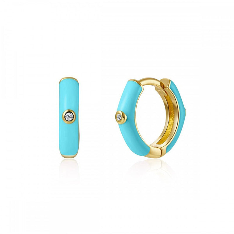 stef enamel huggie earrings