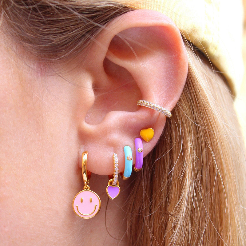 stef enamel huggie earrings