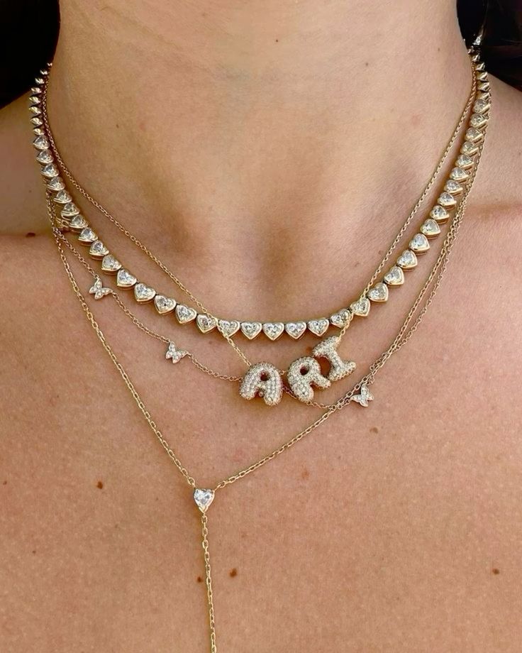 Custom bubble letter necklace