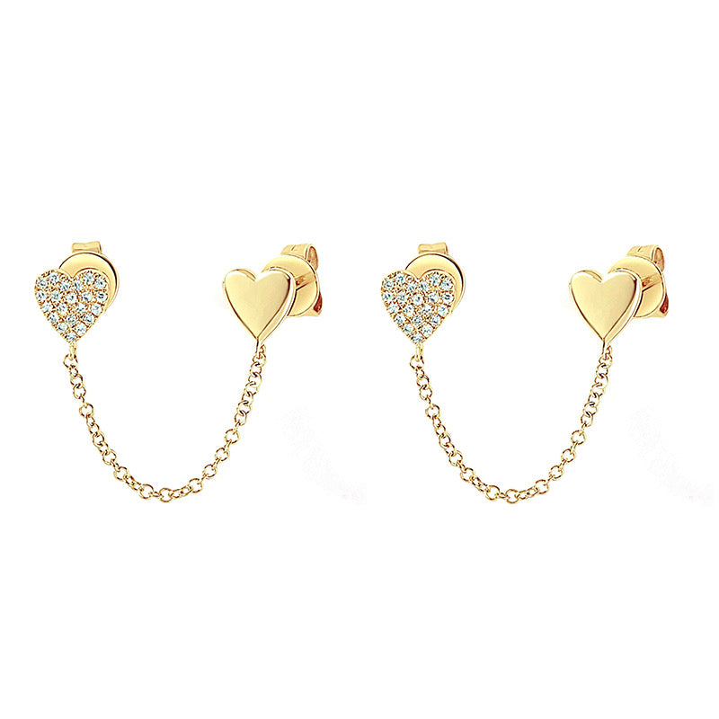 Karli double heart earrings