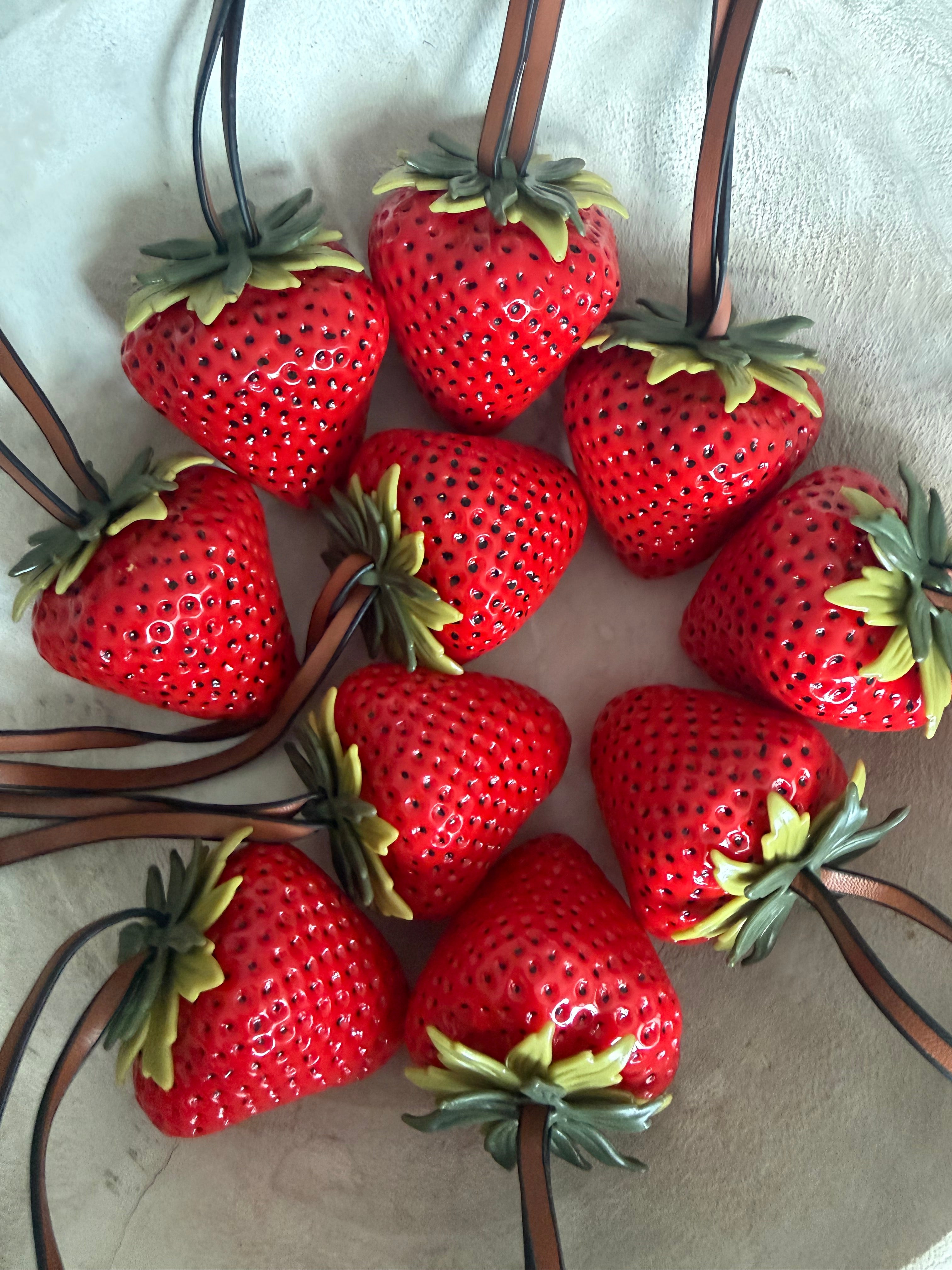 Strawberry bag charm