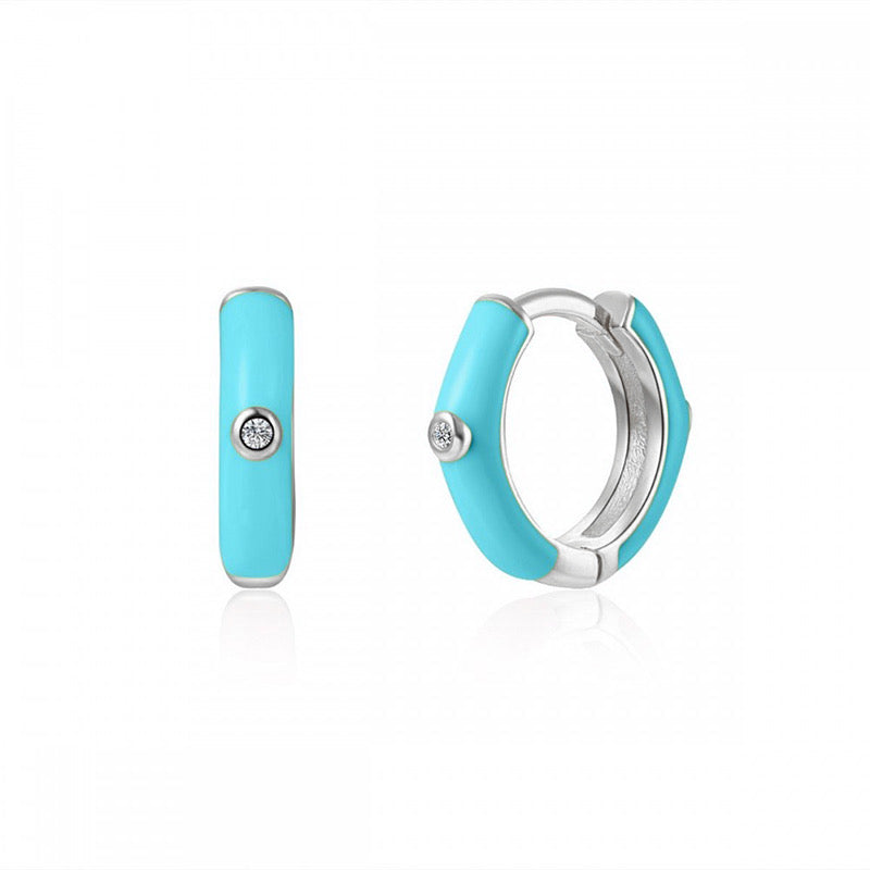 stef enamel huggie earrings