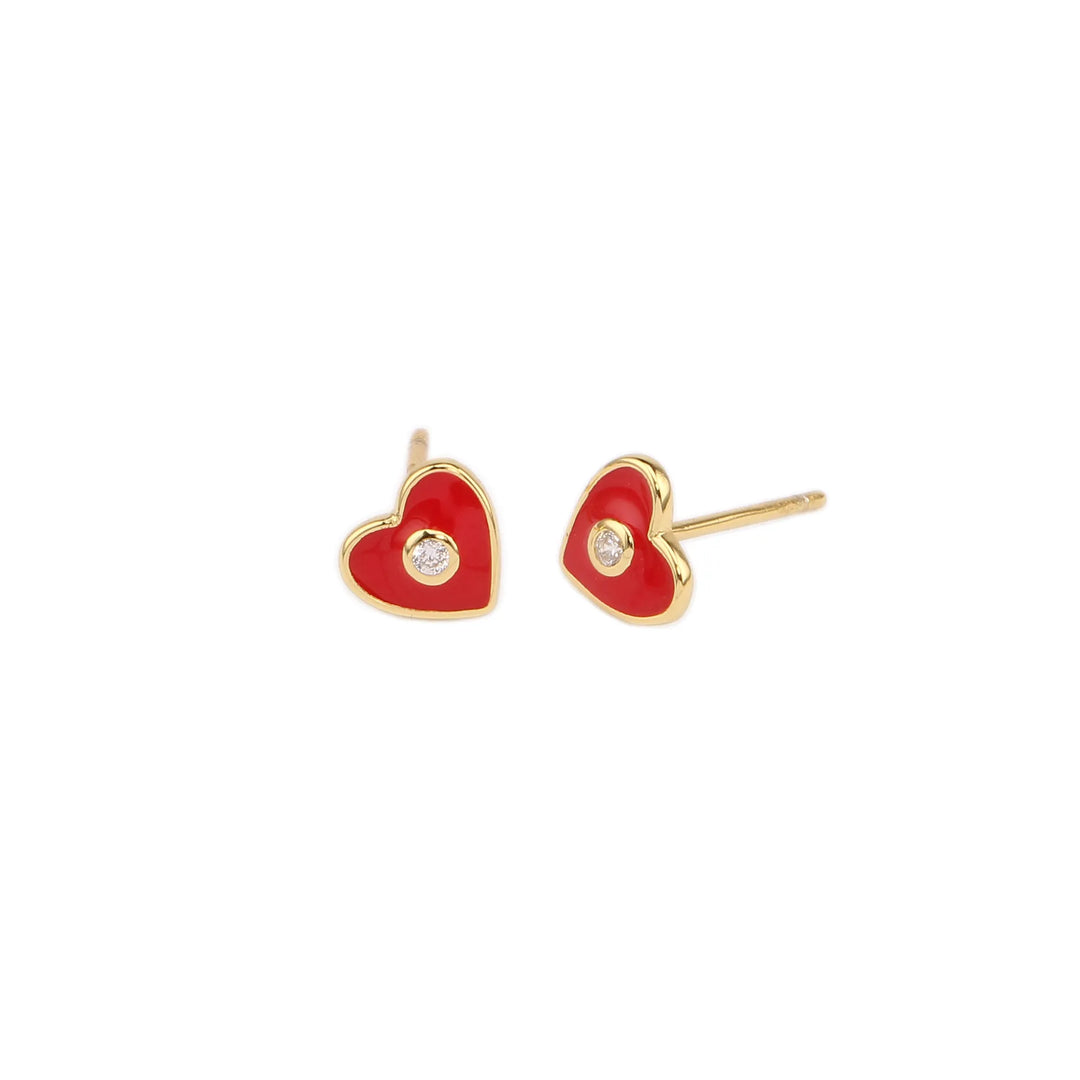 AMOR Heart Shaped Studs