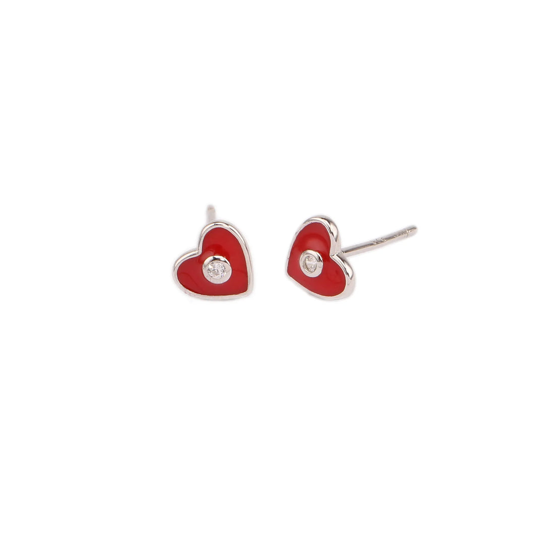 AMOR Heart Shaped Studs