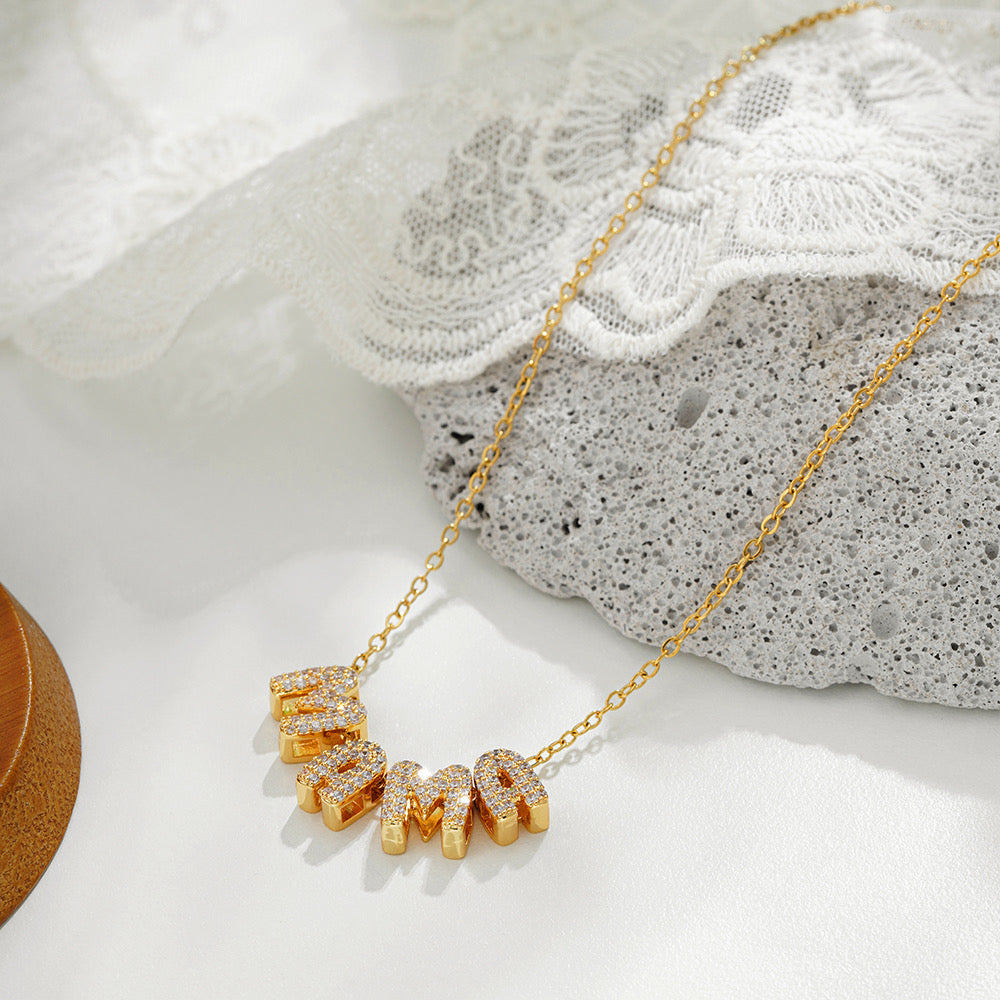 mama bubble letter necklace