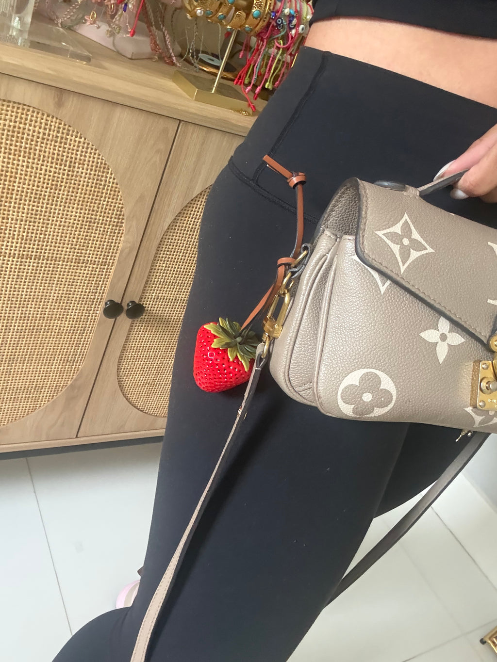 Strawberry bag charm