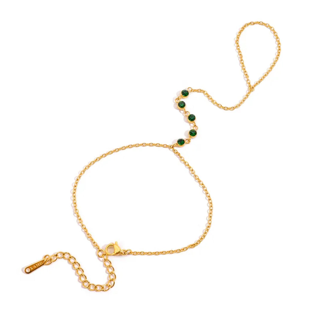 Gia Emerald Hand Chain