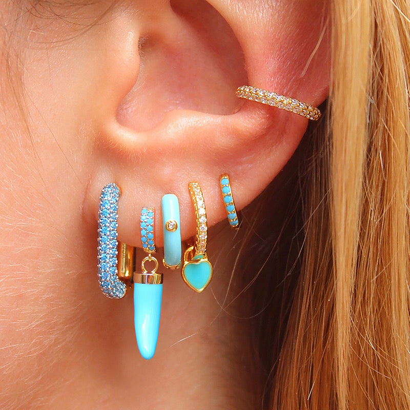 stef enamel huggie earrings