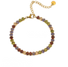 Multicolored beaded bracelet on a white background