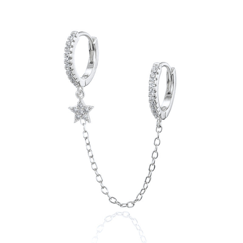 celeste chain huggie earrings
