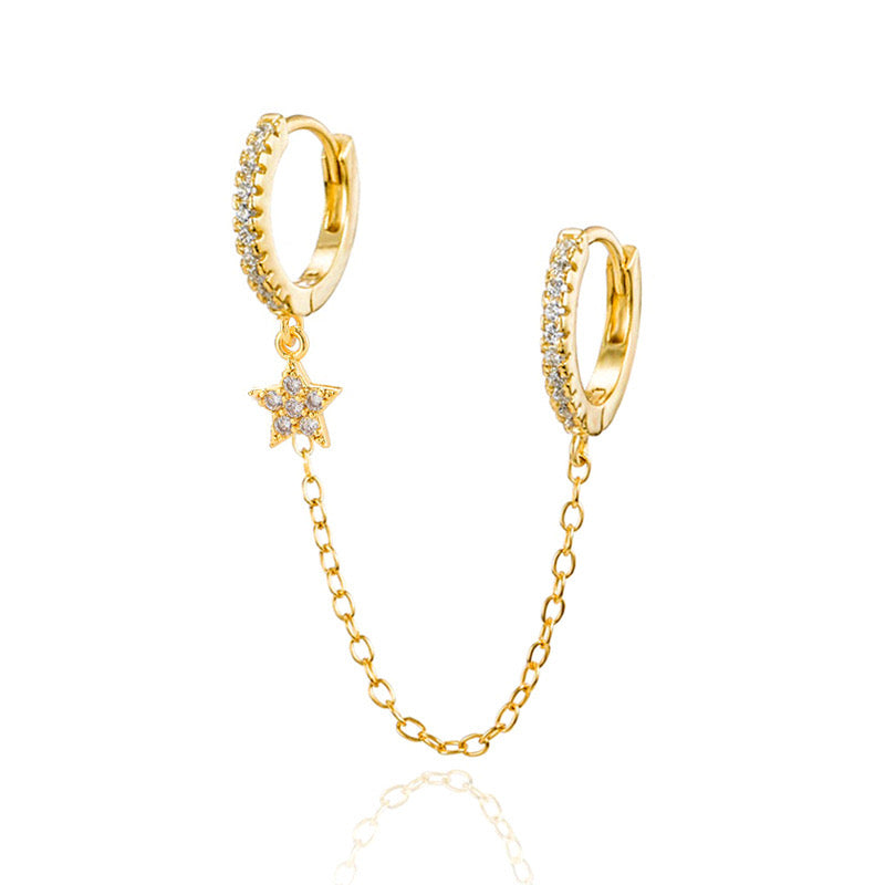 celeste chain huggie earrings