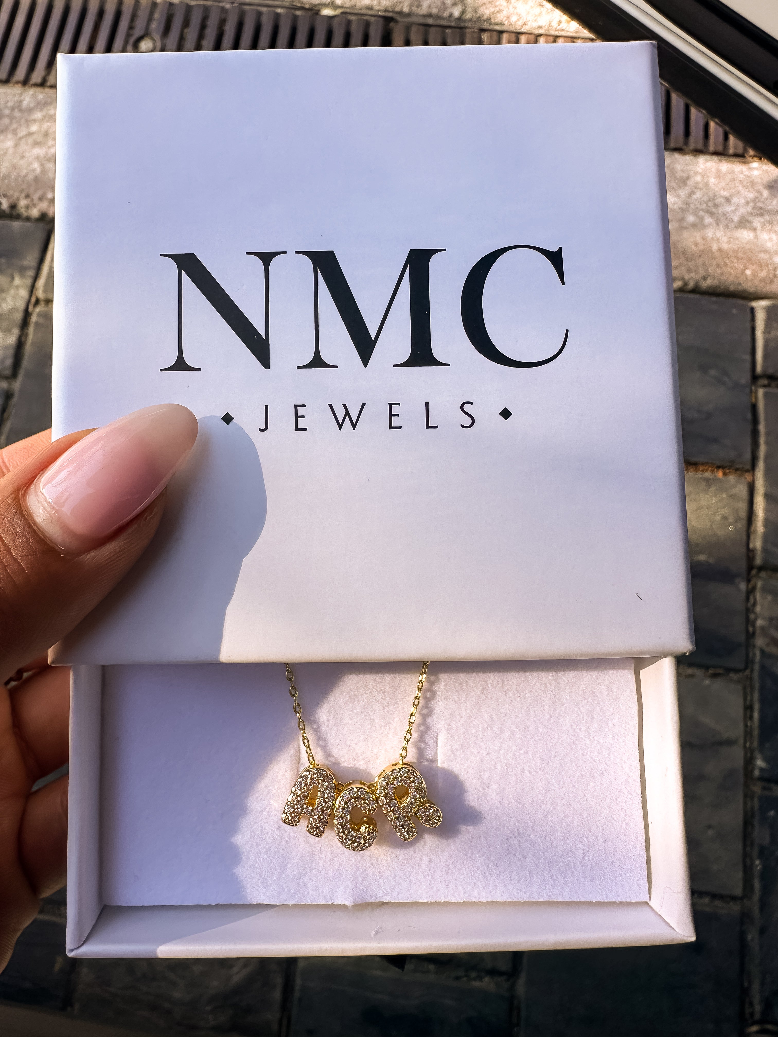 custom bubble letter necklace