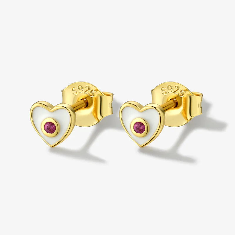 AMOR Heart Shaped Studs