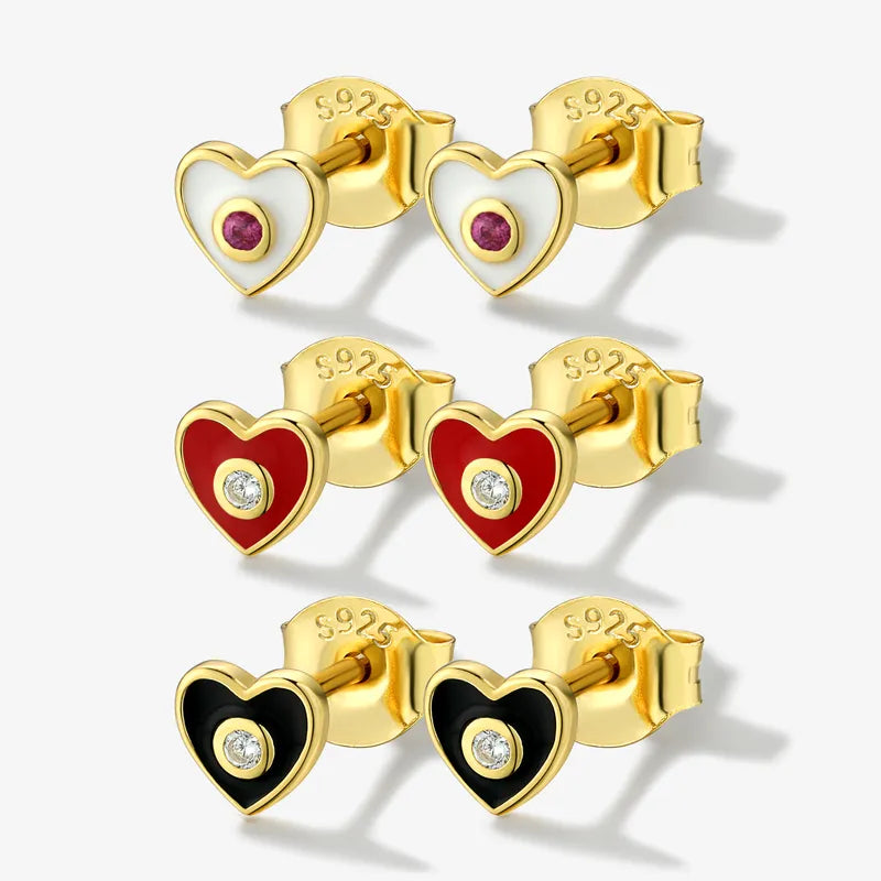 AMOR Heart Shaped Studs